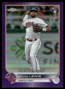 lot 55 image: Royce Lewis RC Purple Refractor 2022 Topps Chrome Update #USC79 Rookie Minnesots Twins Baseball Card