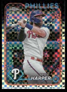 lot 58 image: Bryce Harper X-Fractor 2024 Topps Chrome #62 Baseball Card