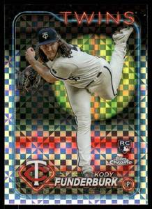 lot 70 image: Kody Funderburk RC X-Fractor 2024 Topps Chrome #297 Rookie Minnesota Twins Baseball Card