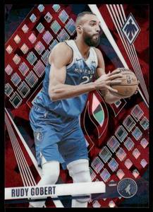 lot 73 image: Rudy Gobert 275 Ruby Cracked Ice 2023-24 Phoenix, numbered 74275, #86 Minnesota Timberwolves Basketball Card