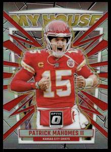 lot 76 image: Parick Mahomes Silver Prizm 2023 Donruss Optic My House #19 Football Card