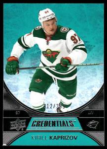 lot 80 image: Kirill Kaprizov 399 2021-22 Upper Deck Credentials #12 Minnesota Wild Hockey Card