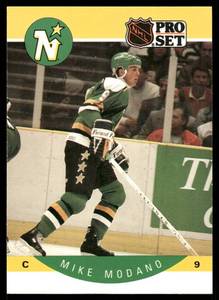 lot 84 image: Mike Modano RC 1990 Pro Set #142 Minnesota North Stars Rookie Hockey Card