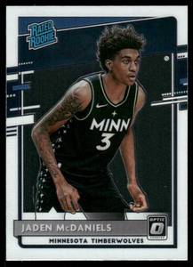 lot 89 image: Jaden McDaniels RC 2020-23 Donruss Optic Rated Rookie #178 Minnesota Timberwolves Football Card