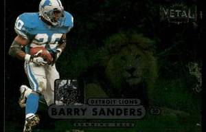 lot 95 image: Barry Sanders 1998 Metal Universe #20 Football Card