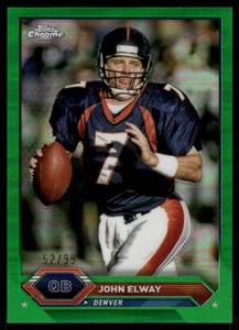 lot 96 image: John Elway 99 Green Refractor 2024 Topps Chrome Composite, numbered 5299, #7 Football Card