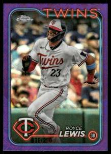 lot 97 image: Royce Lewis 250 Purple Logofractor 2024 Topps Chrome #217 Minnesota Twins Baseball Card