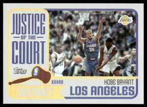 lot 100 image: Kobe Bryant Foil Insert 2003 Topps Justice of the Court District #JC-12 Basketball Card