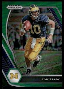 lot 106 image: Tom Brady Green Prizm 2021 Draft Picks #6 Football Card