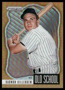 lot 107 image: Harmon Killebrew 100 2021 Prizm Old School #OS-6, numbered 023100, Minnesota Twins Baseball Card