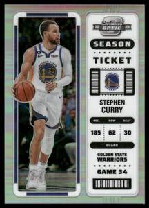 lot 121 image: Steph Curry Silver Prizm 2022-23 Contenders Optic #91 Basketball Card