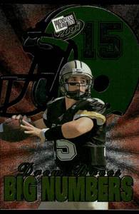lot 130 image: Drew Brees Rookie Insert 2001 Press Pass Big Numbers #1 Rookie Football Card