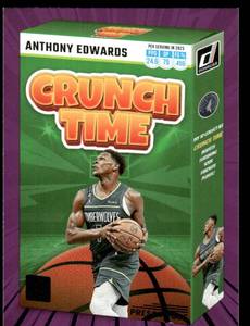 lot 141 image: Anthony Edwards Purple Press Proof 2023-24 Donruss Crunch Time #4 Minnesota Timberwolves Basketball Card
