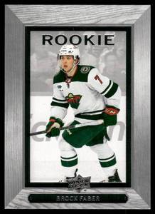 lot 153 image: Brock Faber RC 2023-24 Bee Hive Upper Deck #BH-33 Rookie Minnesota Wild Hockey Card