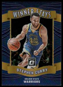 lot 158 image: Steph Curry Silver Prizm 2023-24 Donruss Optic Winner Stays #16 Basketball Card