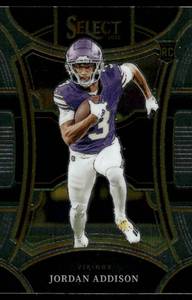 lot 161 image: Jordan Addison RC 2023 Select #462 Rookie Minnesota Vikings Football Card