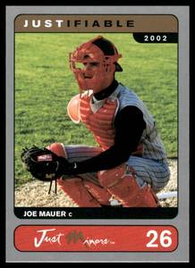 lot 164 image: Joe Mauer RC 2002 Just Minors #26 Rookie Minnesota Twins Baseball Card