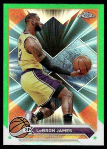 lot 167 image: LeBron James Green Logofractor 2024 Topps Chrome #23 Basketball Card