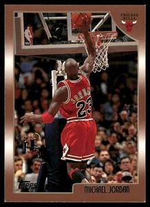 lot 168 image: Michael Jordan 1998 Topps #77 Basketball Card