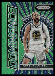 lot 173 image: Steph Curry Green Prizm 2023-24 Dominance #19 Basketball Card
