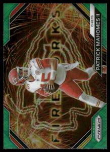 lot 177 image: Patrick Mahomes Green Prizm 2023 Fireworks #F-2 Football Card