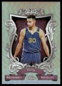 lot 184 image: Steph Curry Silver 2024 Topps Chrome Roundball Royalty #RR-20 Basketball Card