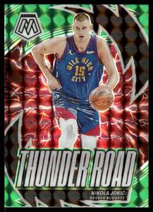 lot 199 image: Nikola Jokic Green Prizm 2023-24 Mosaic #7 Thunder Road Basketball Card