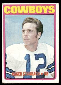 lot 5A image: Roger Staubach RC 1972 Topps #200 Rookie Vintage Football Card