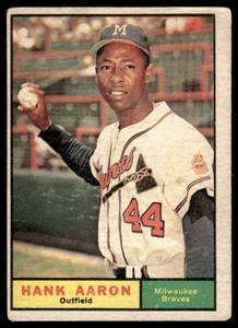 lot 7A image: Hank Aaron 1961 Topps #415 Vintage Baseball Card