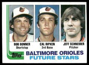 lot 10A image: Cal Ripken Jr RC 1982 Topps #21 Baltimore Orioles Future Stars Rookie Vintage Baseball Card