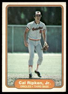 lot 14A image: Cal Ripken Jr. RC 1982 Fleer #176 Rookie Vintage Baseball Card