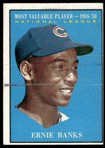 lot 18A image: Ernie Banks 1961 Topps #485 Vintage Baseball Card