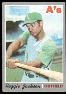 lot 22A image: Reggie Jackson 2nd Year 1970 Topps #140 Vintage Baseball Card