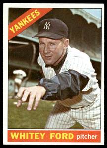 lot 23A image: Whitey Ford 1966 Topps #160 Vintage Baseball Card