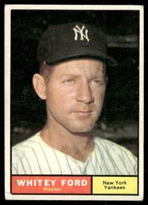 lot 25A image: Whitey Ford 1961 Topps #160 Vintage Baseball Card
