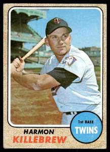 lot 28A image: Harmon Killebrew 1968 Topps #220 Vintage Minnesota Twins Baseball Card
