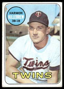 lot 29A image: Harmon Killebrew 1969 Topps #375 Vintage Minnesota Twins Baseball Card