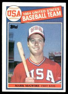 lot 34A image: Mark McGwire RC 1985 Topps #401 Rookie Vintage Baseball Card