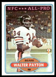 lot 35A image: Walter Payton 1980 Topps #160 Vintage Football Card