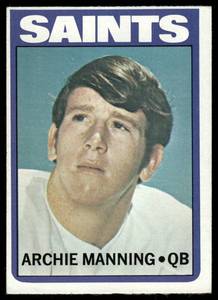 lot 36A image: Archie Manning RC 1972 Topps #55 Rookie Vintage Football Card