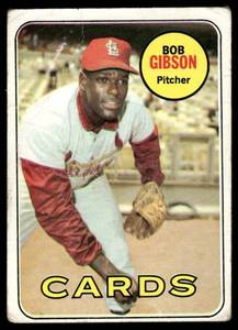 lot 53A image: Bob Gibson 1969 Topps #200 Vintage Baseball Card