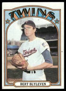 lot 54A image: Bert Blyleven 2nd Year 1972 Topps #515 Vintage Minnesota Twins Baseball Card