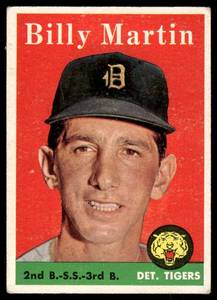 lot 64A image: Billy Martin 1958 Topps #271 Vintage Minnesota Twins Baseball Card