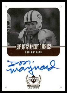 lot 78A image: Don Maynard Auto 1999 Upper Deck Century Legends Epic Signatures #MY Signed Football Card