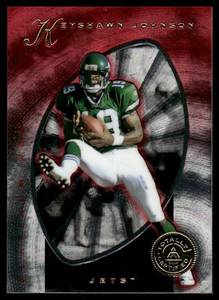 lot 82A image: Keyshawn Johnson 4999 1997 Pinnacle Totally Certified Red #22, numbered 11774999 Football Card