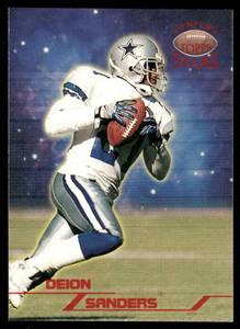 lot 89A image: Deion Sanders 8799 1998 Topps NFL Stars #135, numbered 11038799 Football Card