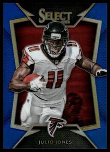 lot 87A image: Julio Jones 50 2014 Select Blue Prizm #11, numbered 3650 Football Card