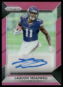 lot 99A image: LaQuon Treadwell Auto RC 2016 Pink Prizm #RA-LTW Rookie Minnesota Vikings Football Card