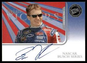 lot 103A image: Brian Vickers Auto 2003 Press Pass Authentics NASCAR Busch Series Signed Racing Card