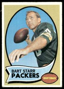 lot 4B image: Bart Starr 1970 Topps #30 Vintage Green Bay Packers Football Card